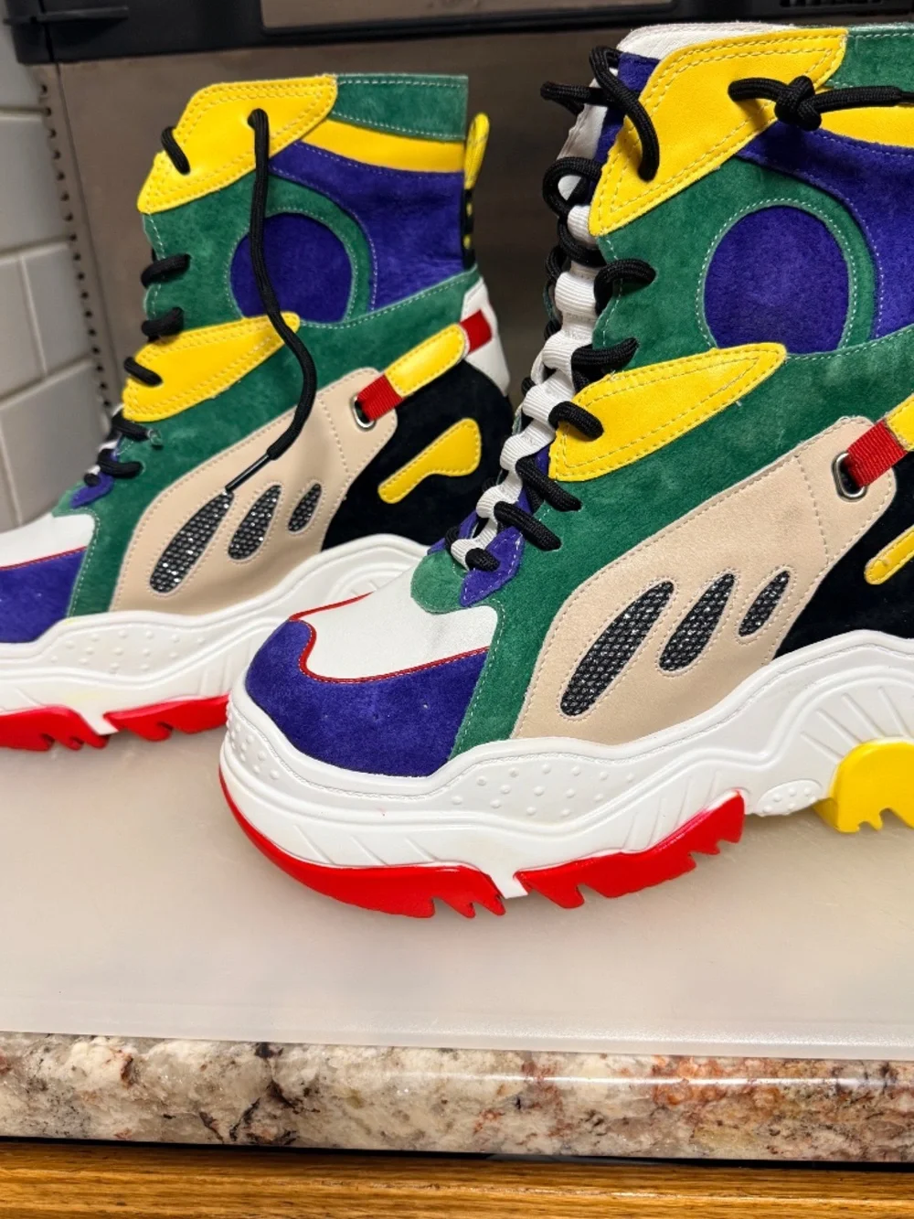 Platform rave sneaker boots